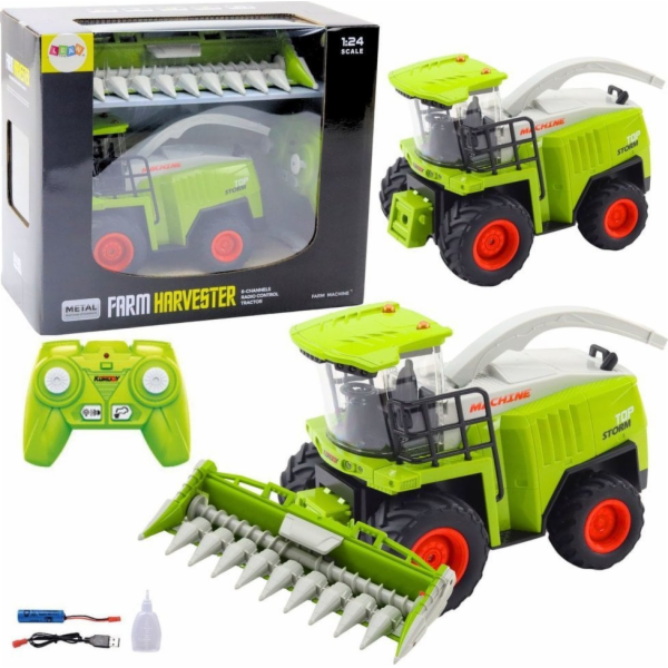 LeanToys Sklízecí mlátička s kukuřičným adaptérem na dálk...