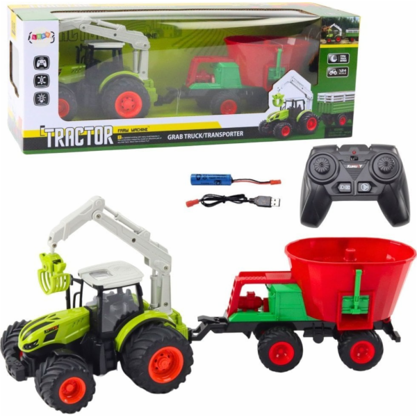 LeanToys Zemědělský traktor se secím strojem a rotačním d...