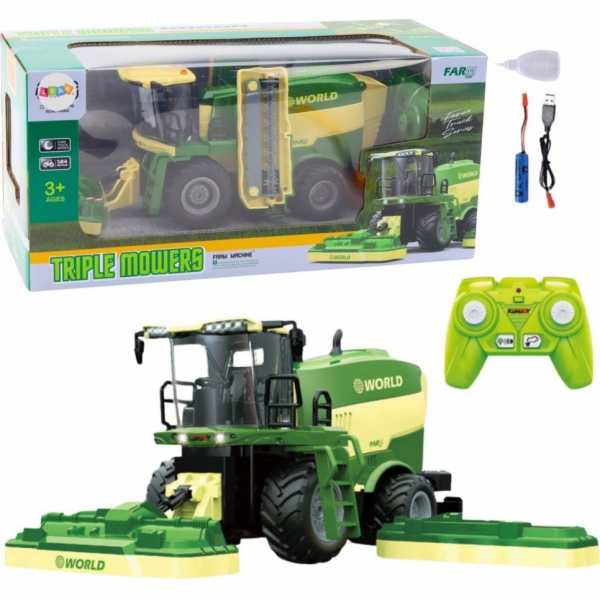 LeanToys Sklízecí mlátička se sekačkami na trávu s parním...