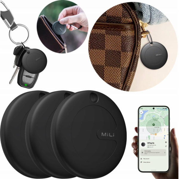 MiLi MiTag GPS lokátor pro Android, 3 díly pro: batoh, kl...