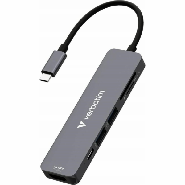 Rozbočovač Verbatim USB-C/HDMI/USB-A 3.2/USB-A 2.0/SD/mic...
