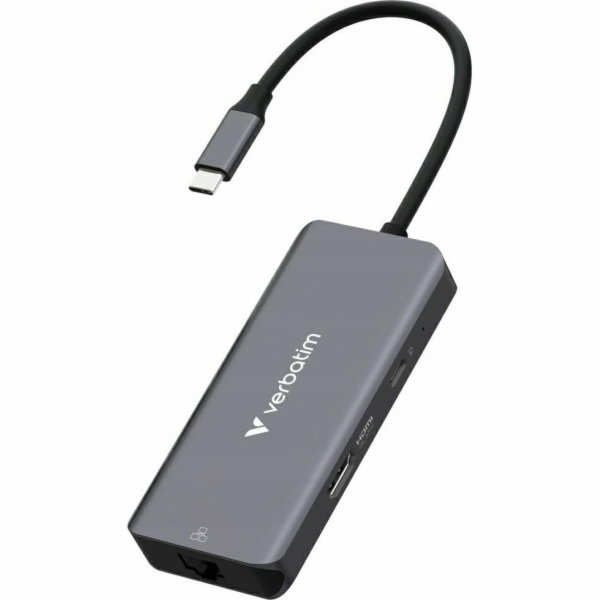 Rozbočovač Verbatim USB-C/HDMI/3xUSB-A 3.2/RJ45 hliníkový...