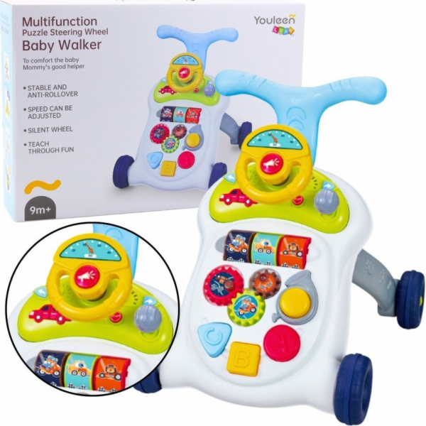 LeanToys Interaktivní chodítko, tlačítko, světla volantu,...