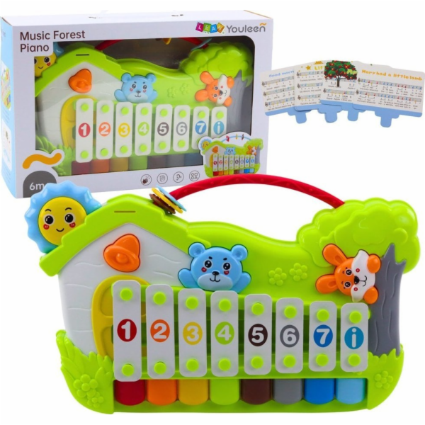 LeanToys Hudební klavírní notové karty s xylofonem, les, ...