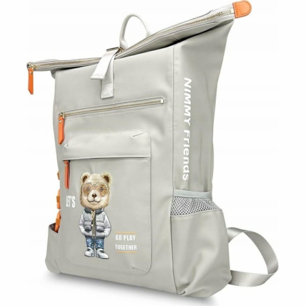 Batoh na notebook Nimmy Cool&Cute 2.0 Bear šedý