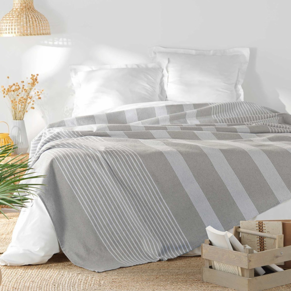Douceur d`Interieur Pruhovaný přehoz na postel, 180 x 220...
