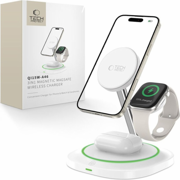 Tech-Protect BEZDRÁTOVÁ NABÍJEČKA QI15W-A46 3V1 MAGNETICK...