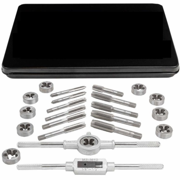 Bituxx Sada palcových závitníků a závitnic, 24 dílů, kovo...