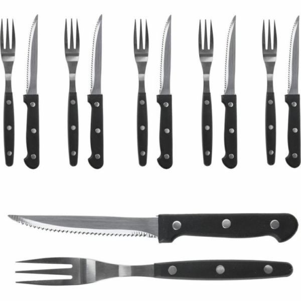 BBQ&nbsp;příbory&nbsp;na&nbsp;steaky,&nbsp;burgery,&nbsp;nože,&nbsp;vidličky,&nbsp;12dílná&nbsp;u...