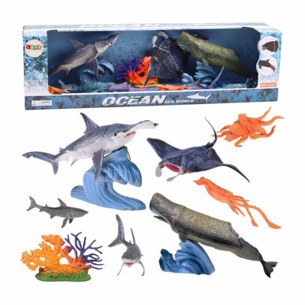 LeanToys Sada figurek mořských živočichů, pohyblivých prv...