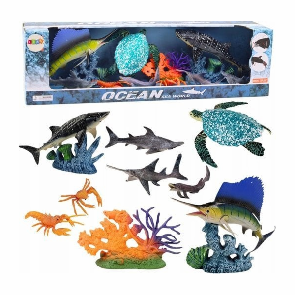 LeanToys Sada figurek mořských živočichů, pohyblivých prv...