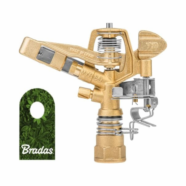 BRADAS mosazný pulzní zavlažovač, rotační nastavitelný se...