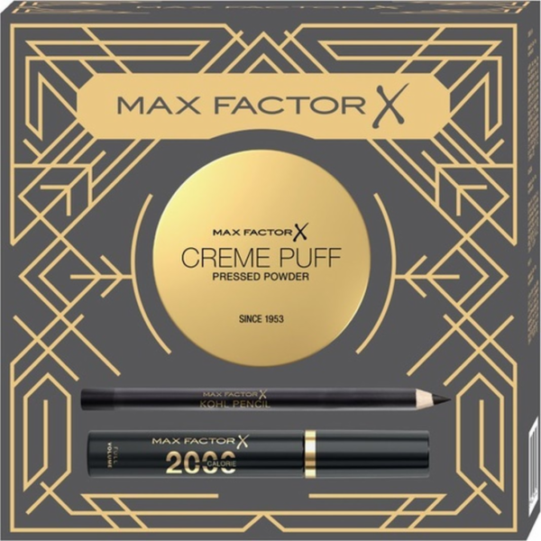 MAX FACTOR Creme Puff Set matný pudr na obličej + řasenka...