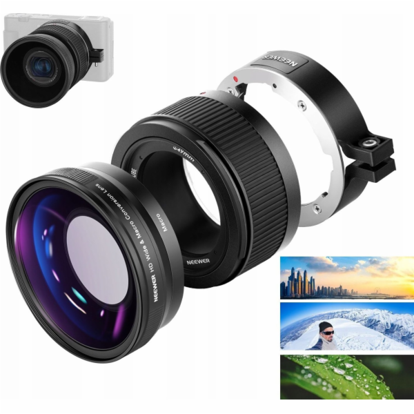 Objektiv 2v1 Hd Wide 18mm 0,75x + Makro 10x Pro Sony Zv1 ...