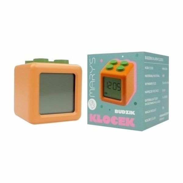 Plexido Budík oranžový blok