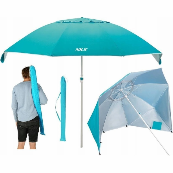 Nils Extreme Plážový slunečník NC7822 tyrkysový XL 220 cm...