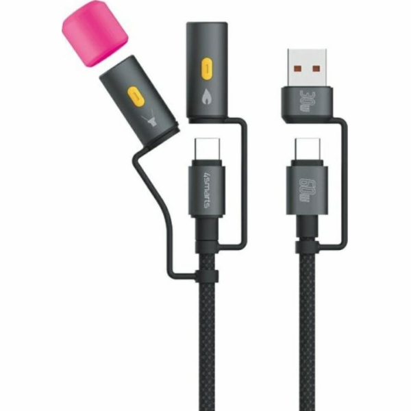 4smarts&nbsp;Kabel&nbsp;USB-C&nbsp;Explorer&nbsp;4v1&nbsp;60W&nbsp;1m&nbsp;černý
