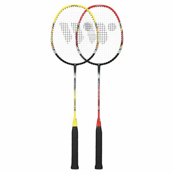 WISH FUSIONTEC 777K SADA BADMINTONOVÝCH RAKEET LIME+RED+S...