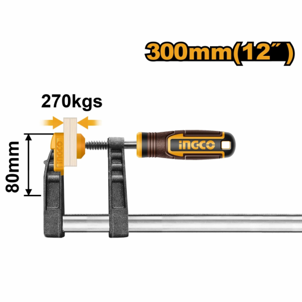 Ingco HFC020802 Svěrka F - stolařská, 300mm