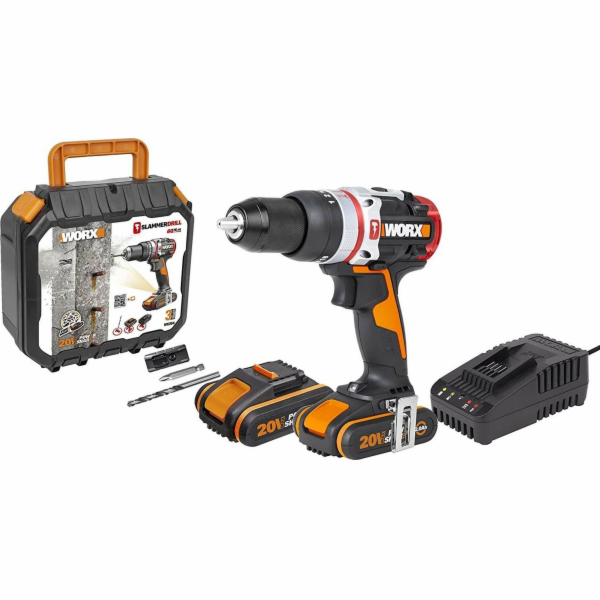 Worx WX354 20V akumulátorová vrtačka/šroubovák 2 x 2 Ah b...