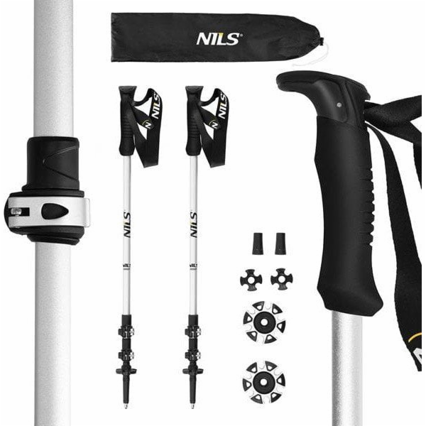 Nils Trekingové hole hliníkové TK8602 nastavitelné 65-135cm
