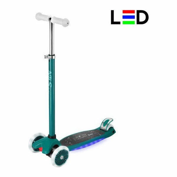 Dětská koloběžka s LED světlem Nils Fun HLB1310 zelená