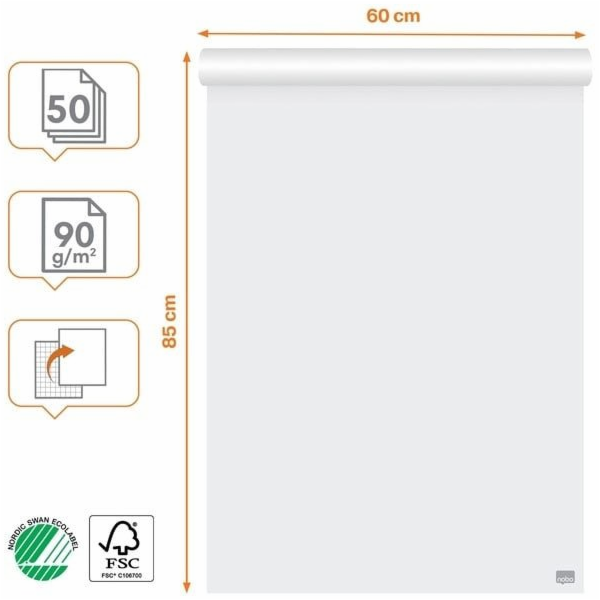 Blok flipchart Nobo, role 60x85
