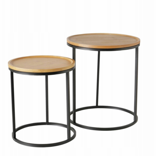 Boltze Sada odkládacích stolků s bambusovou deskou BORINO...