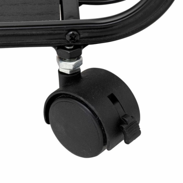 Pojízdná police NOIR, 3-úrovňová, kov, 43,3 x 28 x 74 cm