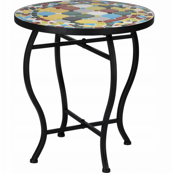 Konferenční stolek na terasu s mozaikou, O 38 cm