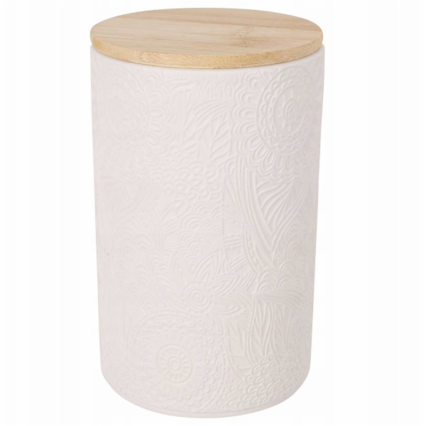 NAVA Keramická dóza s bambusovým víkem, O 10 x 16 cm