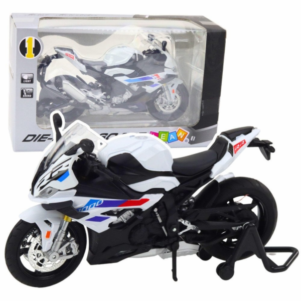 LeanToys Sportovní motocykl Kovová světla Zvuky Bílá S100...