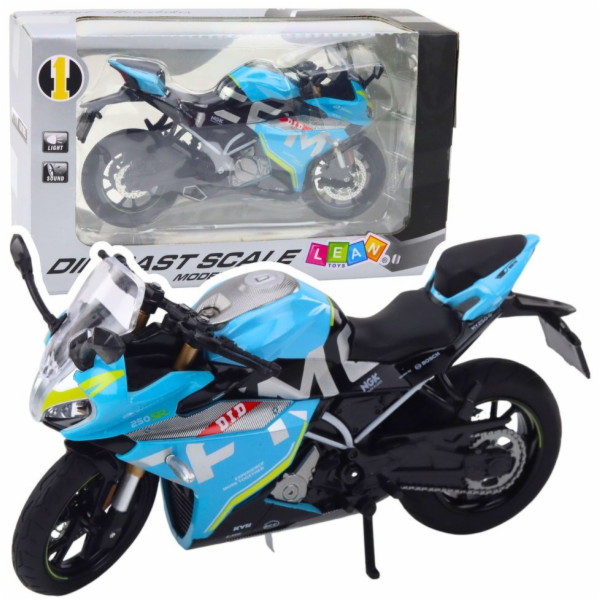 LeanToys Sportovní motocyklová kovová světla zvuky modré ...
