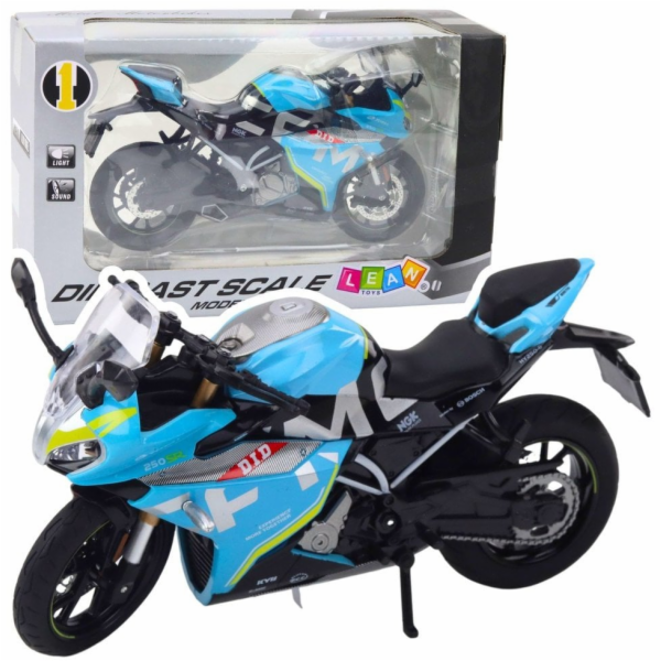 LeanToys Sportovní motocyklová kovová světla zvuky modré ...