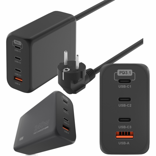NOVÁ RYCHLÁ TELEFONNÍ NABÍJEČKA NA STĚNU 1x USB-A 3x USB-...