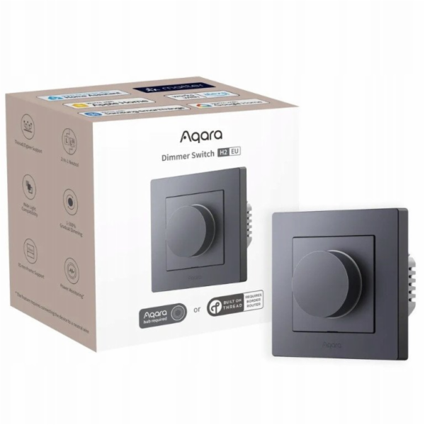 Aqara Dimmer Switch H2 EU Grey | Stmívač světla s knoflík...
