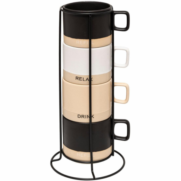 Secret de Gourmet Sada 4 hrnků na stojanu LUCA, 4 x 240 ml