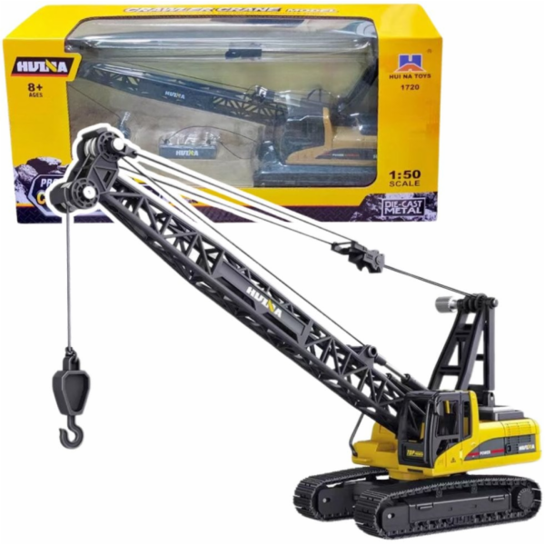 HUINA Kovový pohyblivý pásový jeřáb 1:50