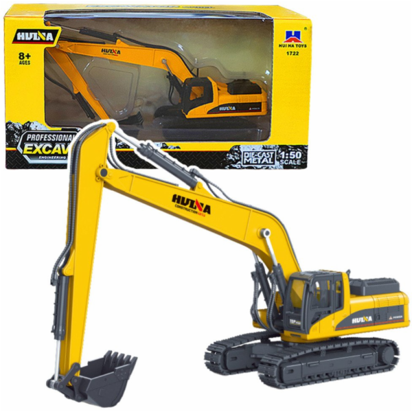 HUINA Metal Crawler Excavator Pohyblivé rameno Žluté 1:50