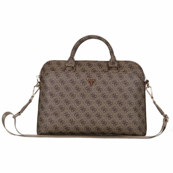 Taška Guess 4G Zipper Pocket Triangle Logo 15 hnědá