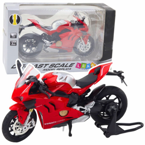 LeanToys Sportovní motocykly Kovová světla Zvuky Červená ...