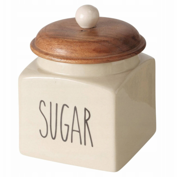 Keramická nádoba na potraviny, dřevěné víko, SUGGY
