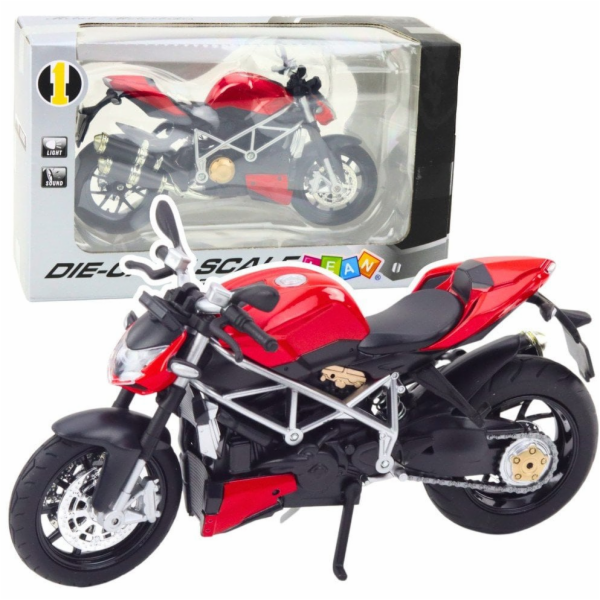 LeanToys Sportovní motocykl Kovová světla Zvuky Stříbrné ...