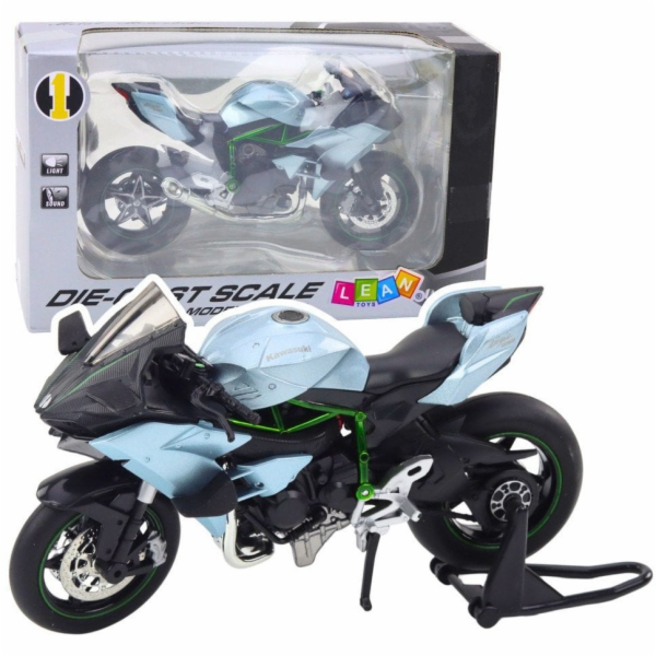 LeanToys Sportovní motocykl Kovová světla Zvuky Stříbrná ...