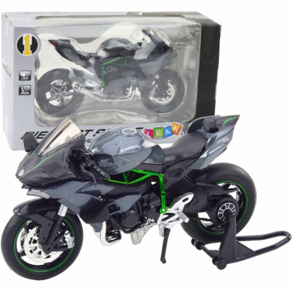LeanToys Sportovní motocykl Kovová světla Zvuky Šedá 1:12
