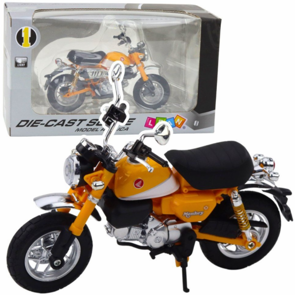 LeanToys Motocykl Retro Klasické Kovové Světla Žluté 1:12