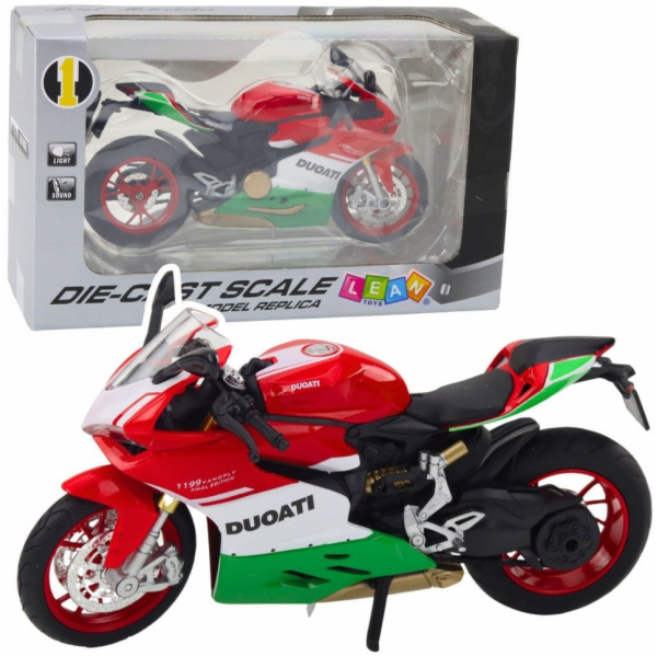 LeanToys Sportovní motocykly, kovová červená zelená světl...