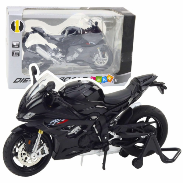 LeanToys Sportovní motocykl Kovová světla Zvuky Černá S10...