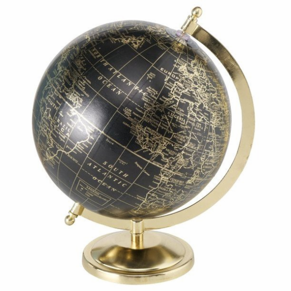 Dekorativní předmět Globus, Globus, se stojánkem, V 31 cm...