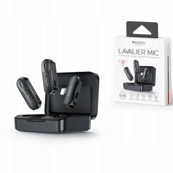 yesido KR16 MEMS mikrofon 2 ks. pro Lightning Clip, Wirel...
